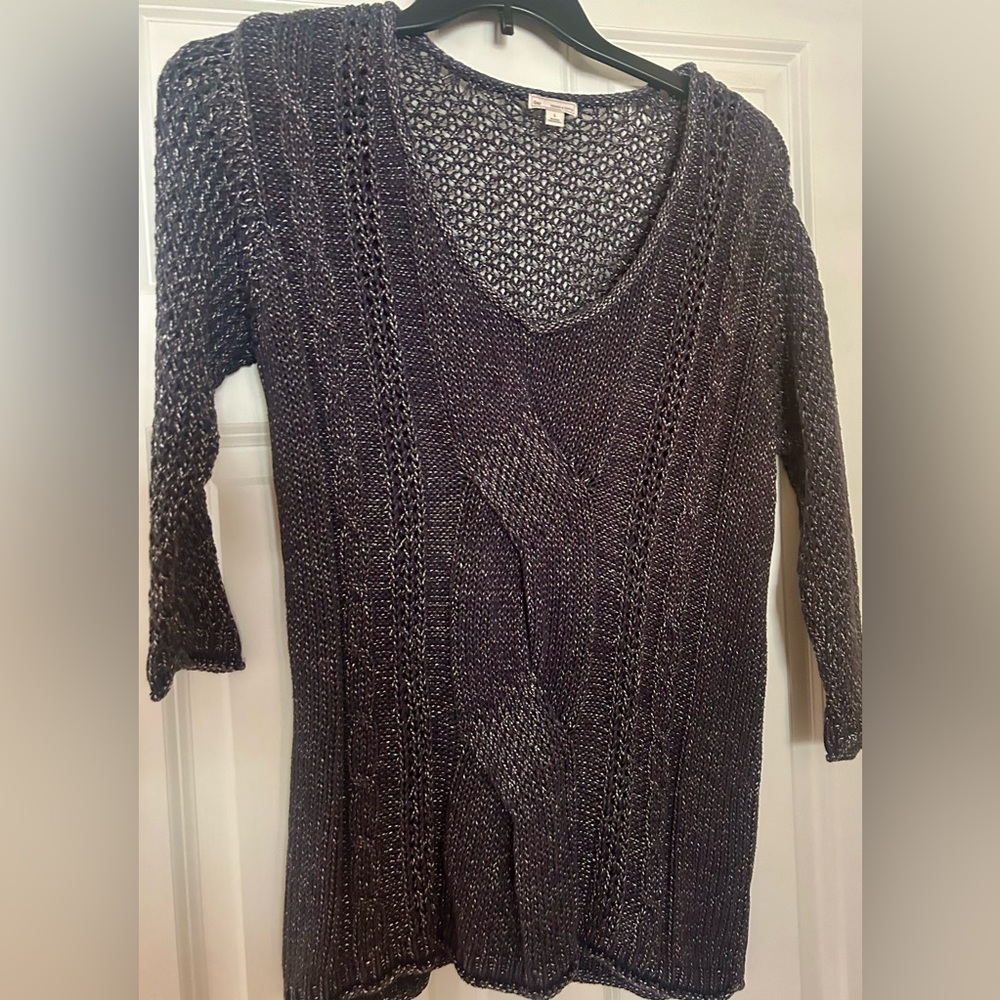 Gap navy open weave layering weight sweater XL